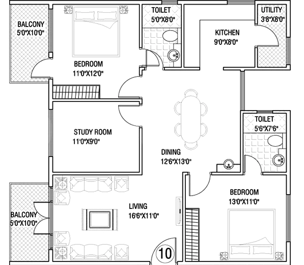 2 BHK Flat in Maitheri Shilpita Golden Sepals in Kaggadasapura, Bangalore - Image 921885