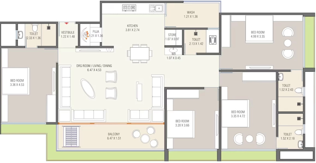 4 BHK Flat in Sai Green Ville in Nikol, Ahmedabad - Image 921907
