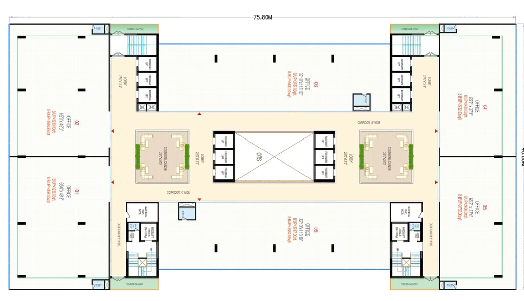 Floor Plan of Aditya Prakash Nexus Tech Park in Bhawrasla, Indore - Image 412135
