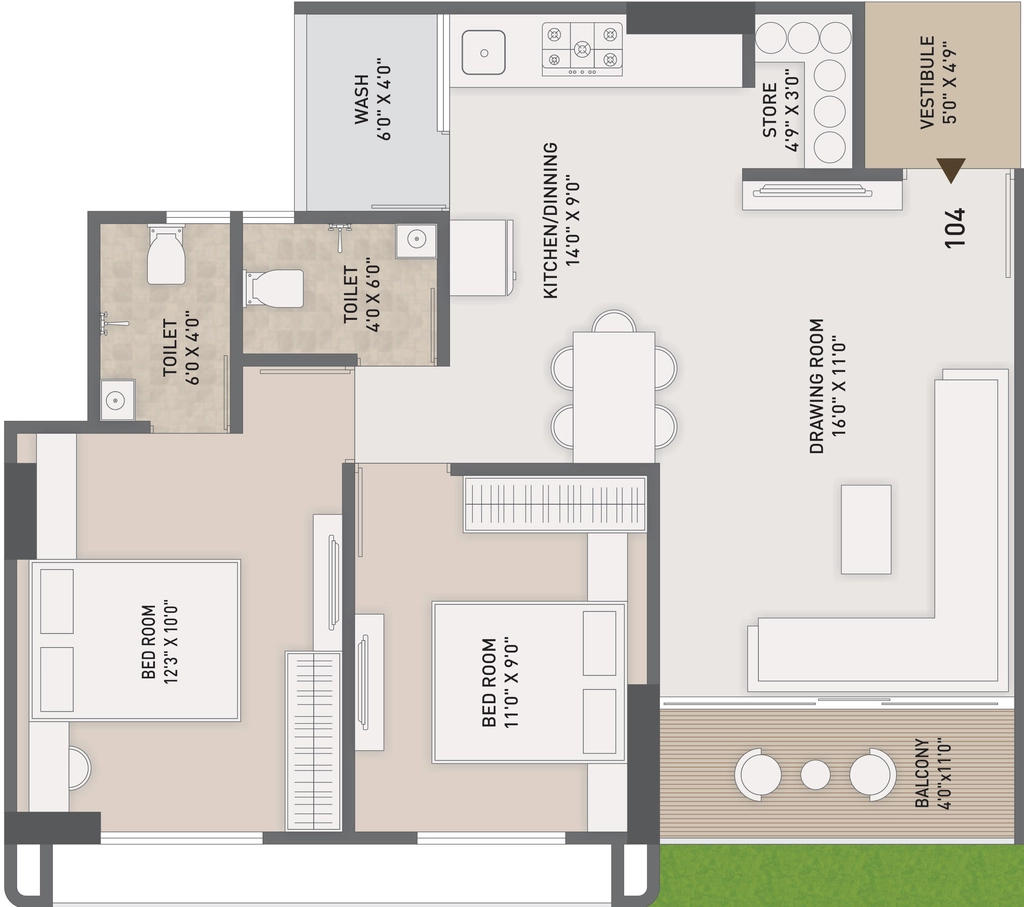 2 BHK Flat in Shivman Aura Parisar in New Maninagar, Ahmedabad - Image 921951