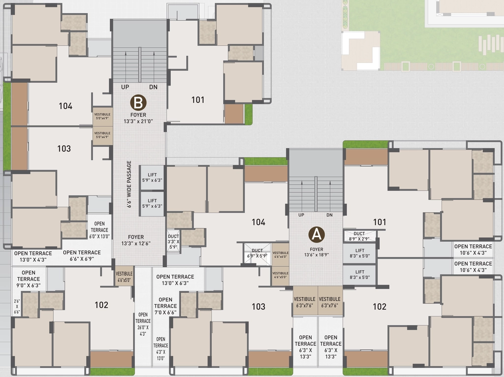 Floor Plan of Shivman Aura Parisar in New Maninagar, Ahmedabad - Image 411823