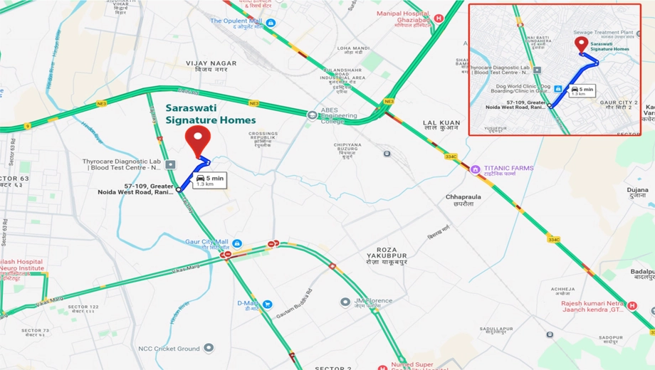 Location of Saraswati Signature Homes in Sector 16 B, Greater Noida - Image 411861