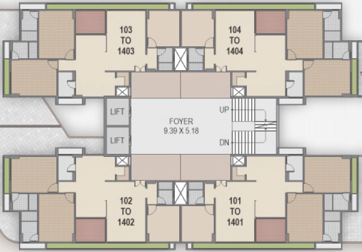 Floor Plan of Sudarshan Saket in Chandkheda, Ahmedabad - Image 411873