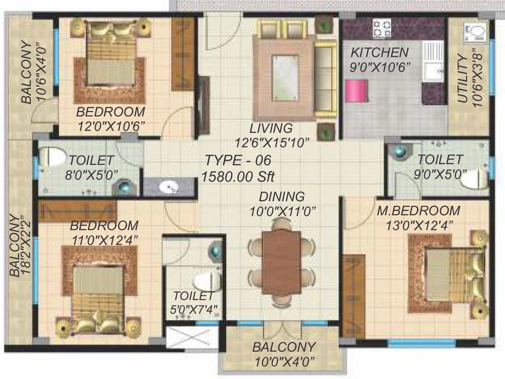 3 BHK Flat in Neev Stone Oaks in Hosa Road, Bangalore - Image 921985