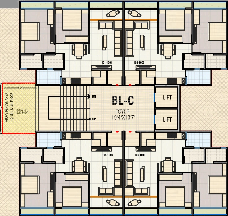 Floor Plan of Sunrise Exotica in Hanspura, Ahmedabad - Image 411916
