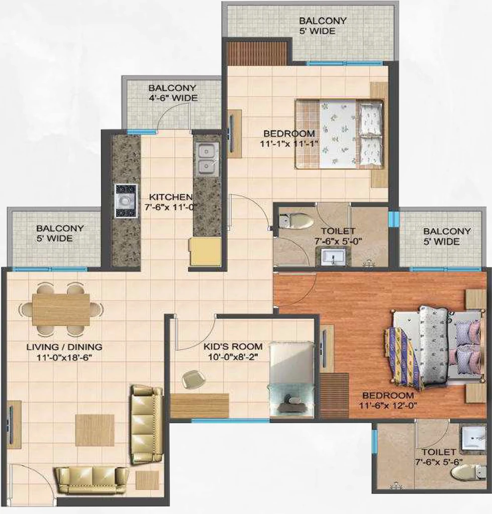 2 BHK Flat in PS Apartment in Vrindavan Yojna, Lucknow - Image 921995