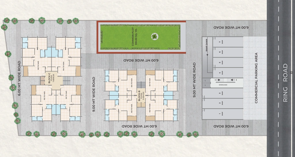 Master Plan of Tapas Fortune Empire in Hanspura, Ahmedabad - Image 411955