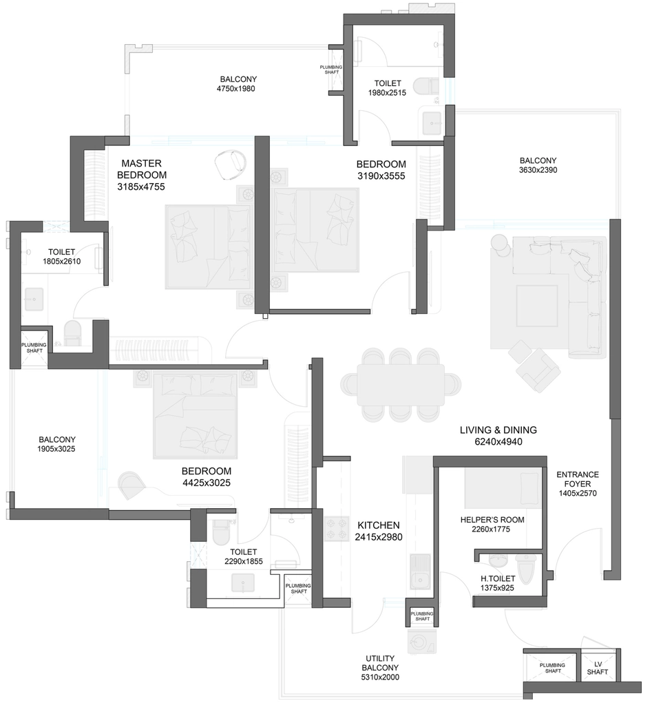 3 BHK Flat in Gulshan Empire in Wave City, Ghaziabad - Image 922027