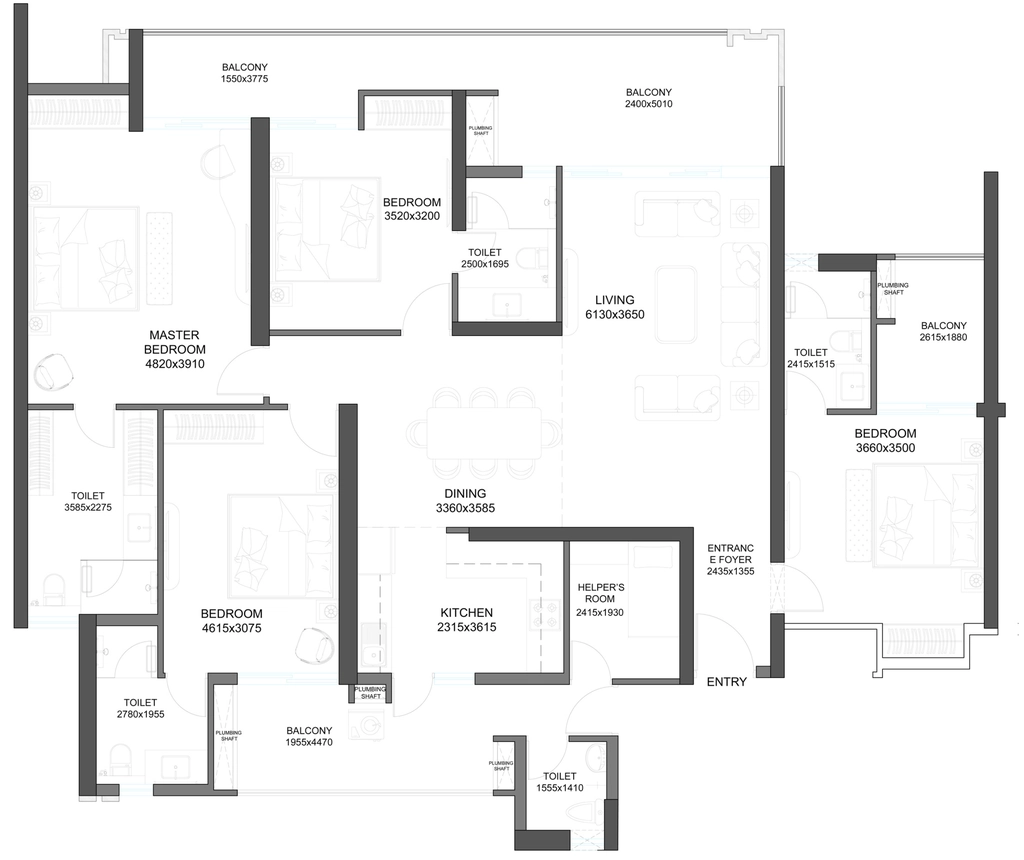 3 BHK Flat in Gulshan Empire in Wave City, Ghaziabad - Image 922028