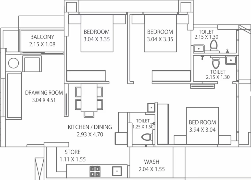 3 BHK Flat in Trinath Madhav Heights in Ranip, Ahmedabad - Image 922023