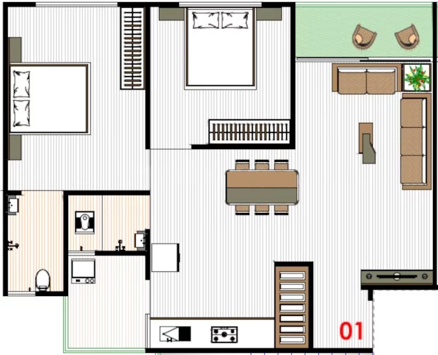 2 BHK Flat in Tvamev Iconic Tower in Nikol, Ahmedabad - Image 922031