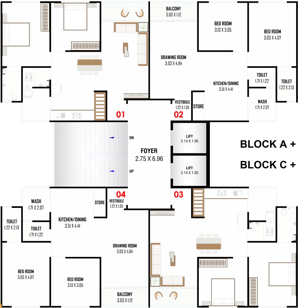 Floor Plan of Tvamev Iconic Tower in Nikol, Ahmedabad - Image 412045