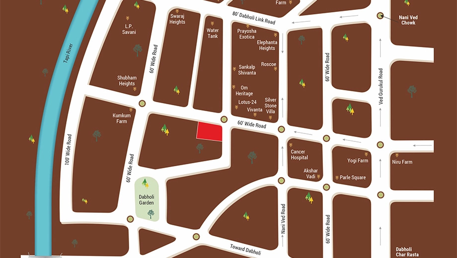 Location of Laxmi Palace in Dabholi, Surat - Image 412053