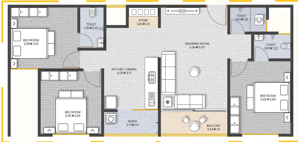 3 BHK Flat in Tvamev Satvam Sky in Hanspura, Ahmedabad - Image 922045