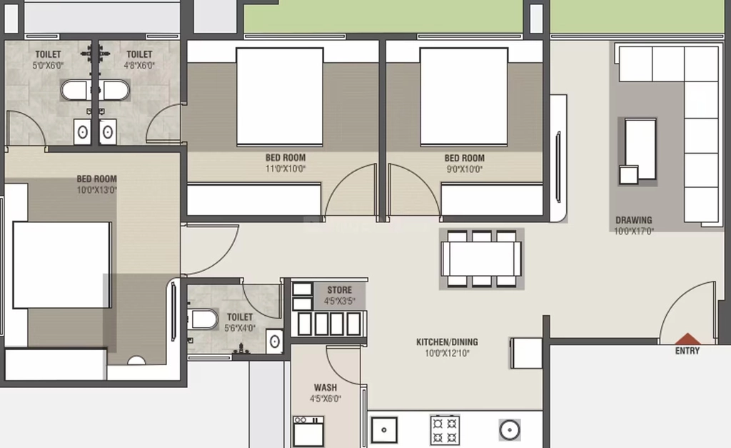 3 BHK Flat in Vashikaa Aahan in Zundal, Ahmedabad - Image 922064