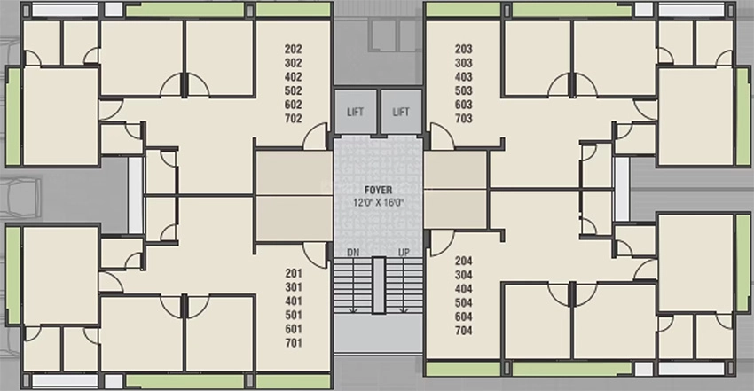 Floor Plan of Vashikaa Aahan in Zundal, Ahmedabad - Image 412093