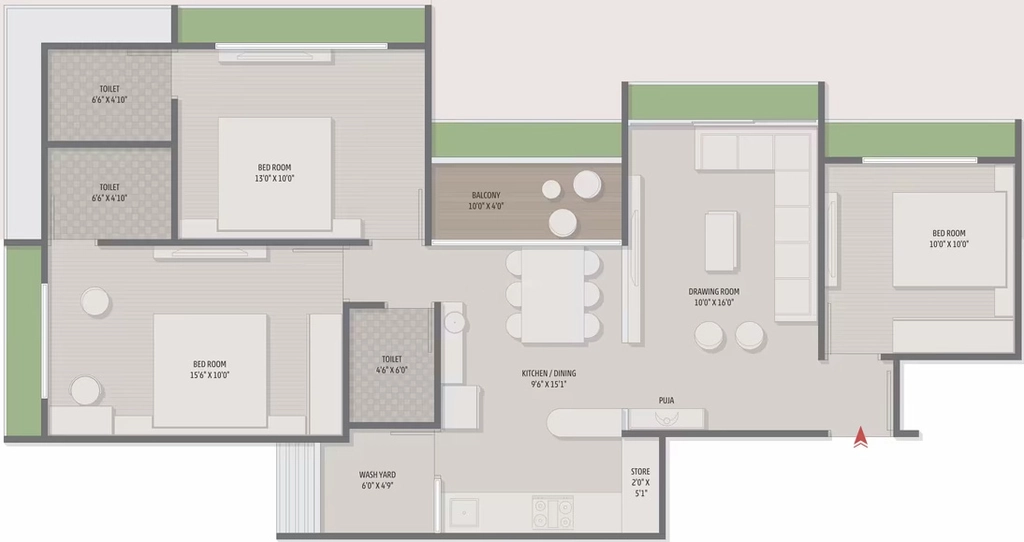 3 BHK Flat in Vashikaa Param in Chandkheda, Ahmedabad - Image 922065