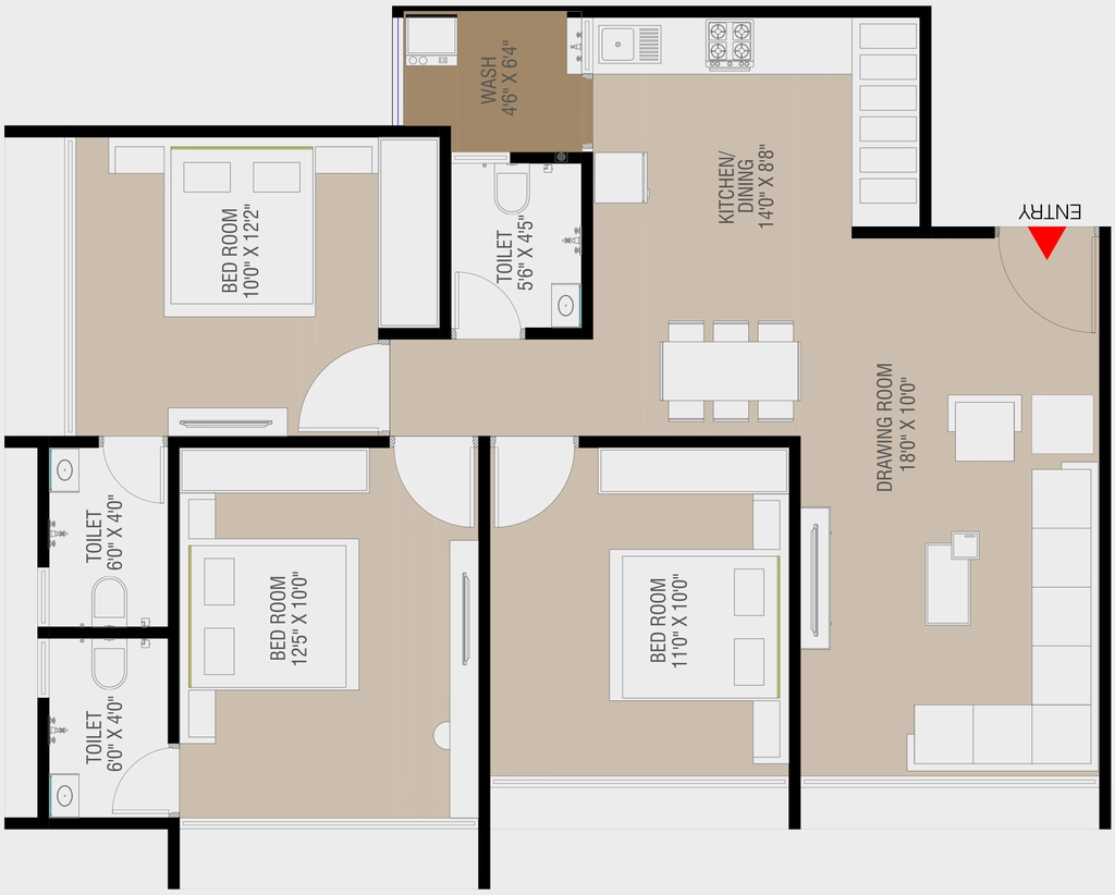 3 BHK Flat in Vashikaa Shaypram in Zundal, Ahmedabad - Image 922076