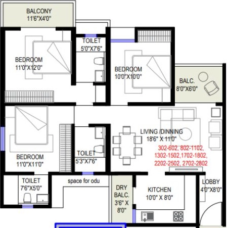 3 BHK Flat in Kamdhenu The Astria in Hadapsar, Pune - Image 922132