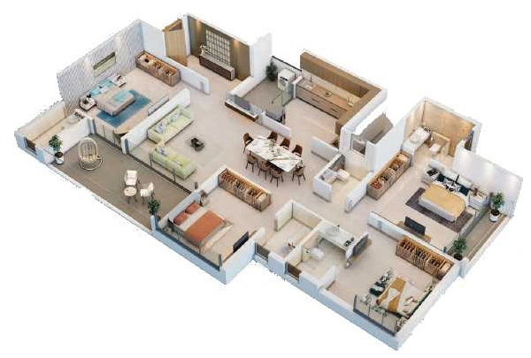 4 BHK Flat in Pristine Amore in Kalyani Nagar, Pune - Image 922147