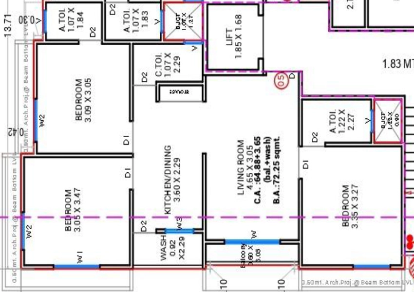 3 BHK Flat in Shreeji Park in Adajan, Surat - Image 922152