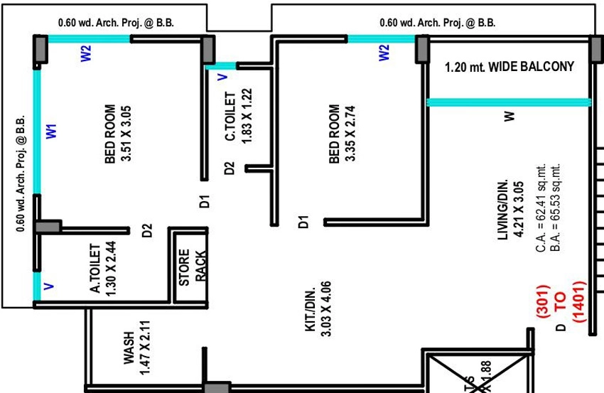 2 BHK Flat in Aagman Pride in Palanpur, Surat - Image 922181