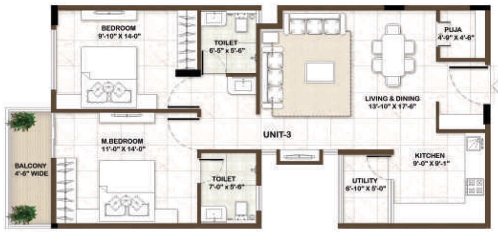 2 BHK Flat in Dev 14 Lakeshore Homes in Kasavanhalli, Bangalore - Image 922193