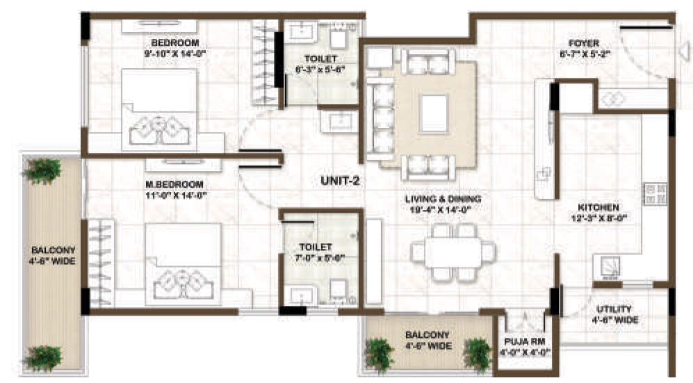 2 BHK Flat in Dev 14 Lakeshore Homes in Kasavanhalli, Bangalore - Image 922194