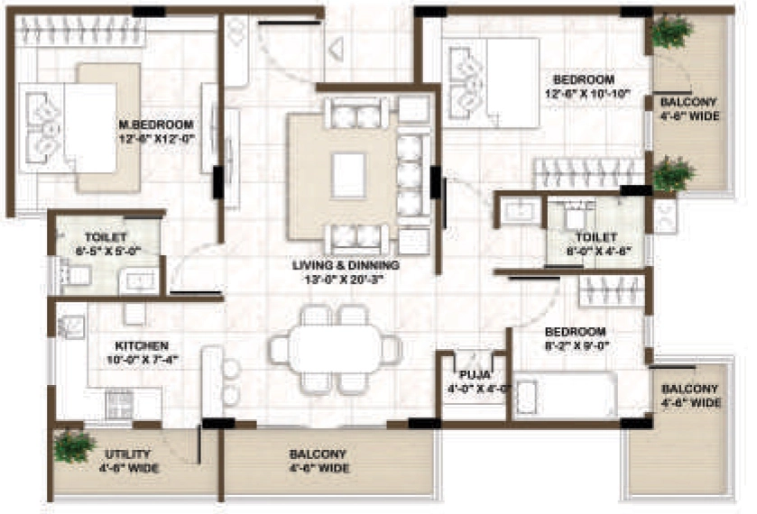 2 BHK Flat in Dev 14 Lakeshore Homes in Kasavanhalli, Bangalore - Image 922195