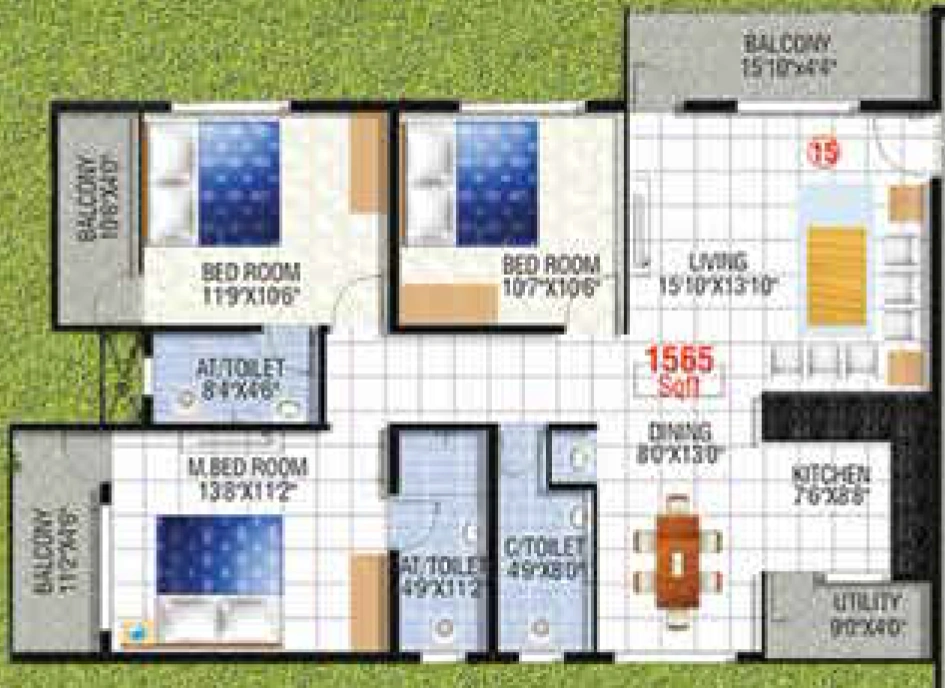 3 BHK Flat in Eternity Astral in Panathur, Bangalore - Image 922208