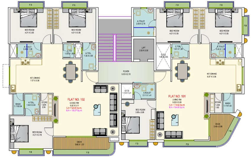 Floor Plan of Avenue 294 in Athwa, Surat - Image 412246