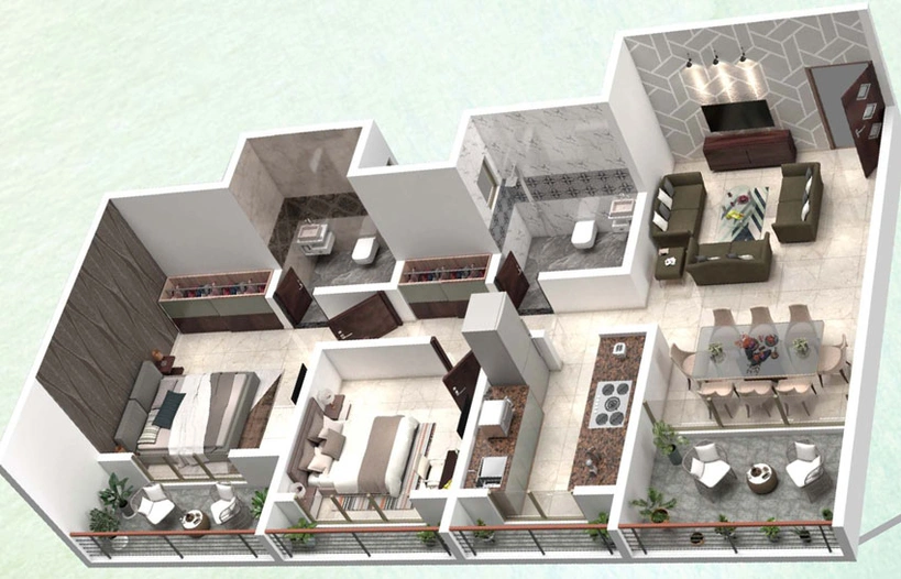 2 BHK Flat in Vaishnavi Pride in Kalyan East, Thane - Image 626884