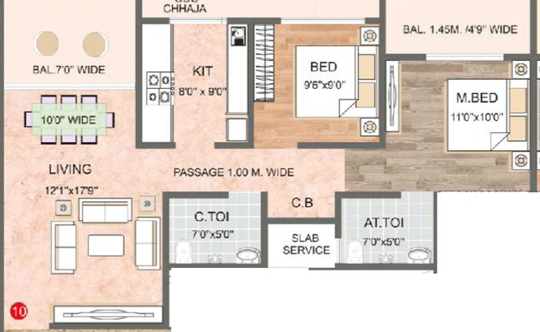 2 BHK Flat in Vaishnavi Pride in Kalyan East, Thane - Image 626883