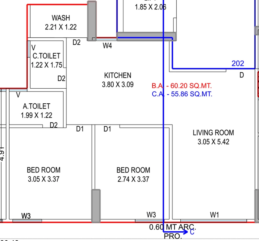 2 BHK Flat in R R Arica in Mota Varachha, Surat - Image 922191