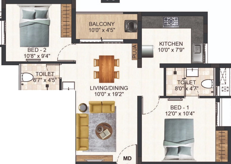 2 BHK Flat in DAC Madison in Nungambakkam, Chennai - Image 922246