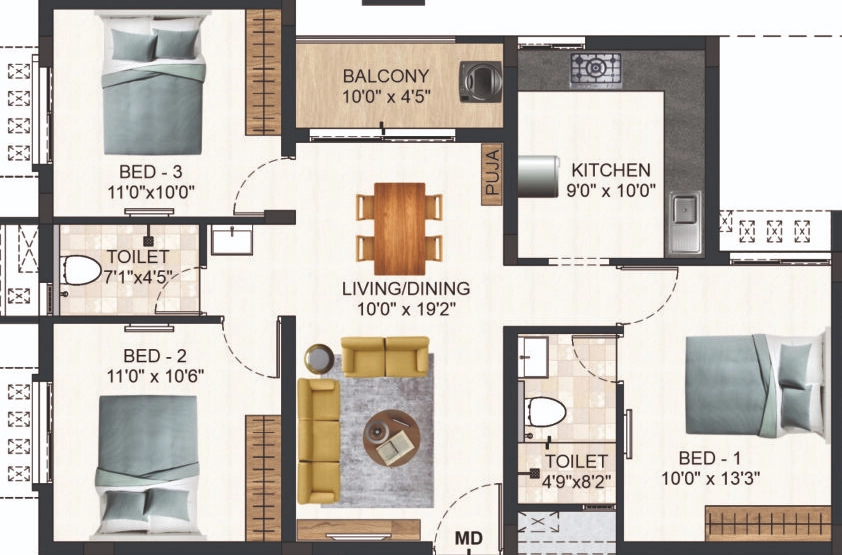 3 BHK Flat in DAC Madison in Nungambakkam, Chennai - Image 922247