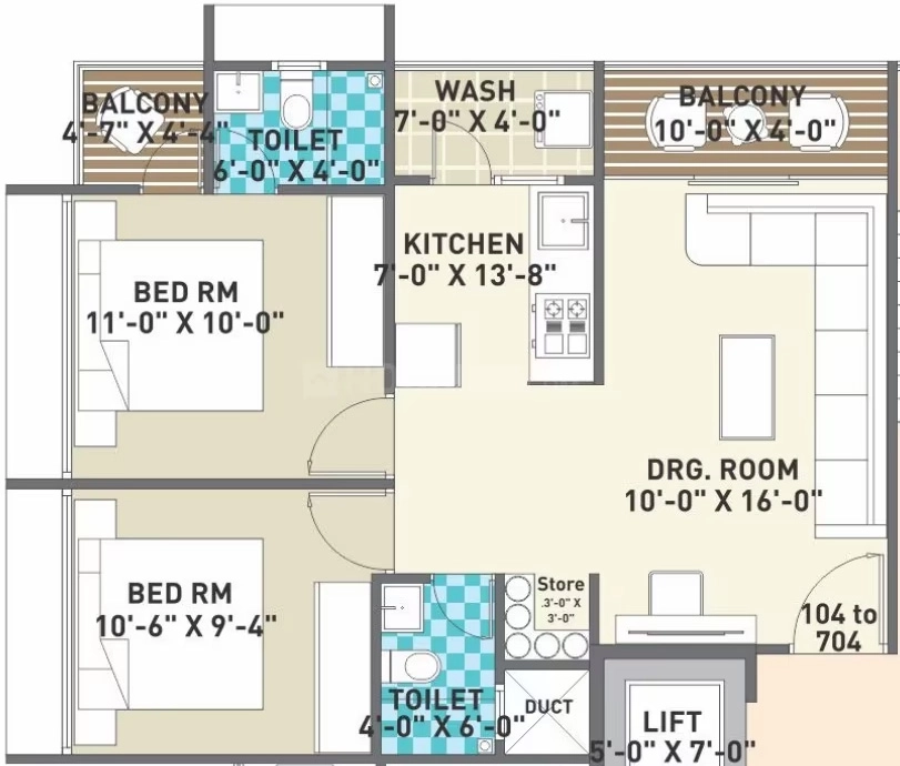 2 BHK Flat in Krishna Crown 140 in Nana Chiloda, Ahmedabad - Image 922250