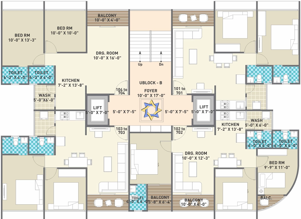 Floor Plan of Krishna Crown 140 in Nana Chiloda, Ahmedabad - Image 412448