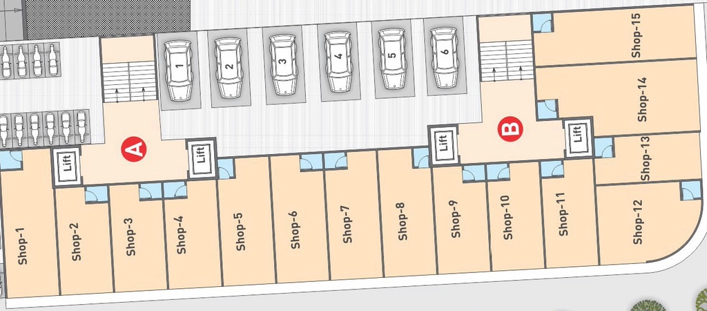 Floor Plan of Commercial Krishna Crown 140 in Nana Chiloda, Ahmedabad - Image 412457