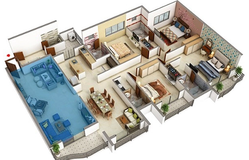 4 BHK Flat in M Chugh Grande Exotica in Bicholi Mardana, Indore - Image 922431