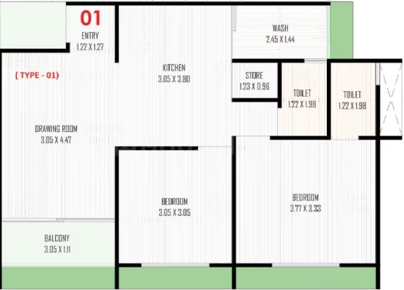 2 BHK Flat in New Nakshtra Platinum in Hanspura, Ahmedabad - Image 922265
