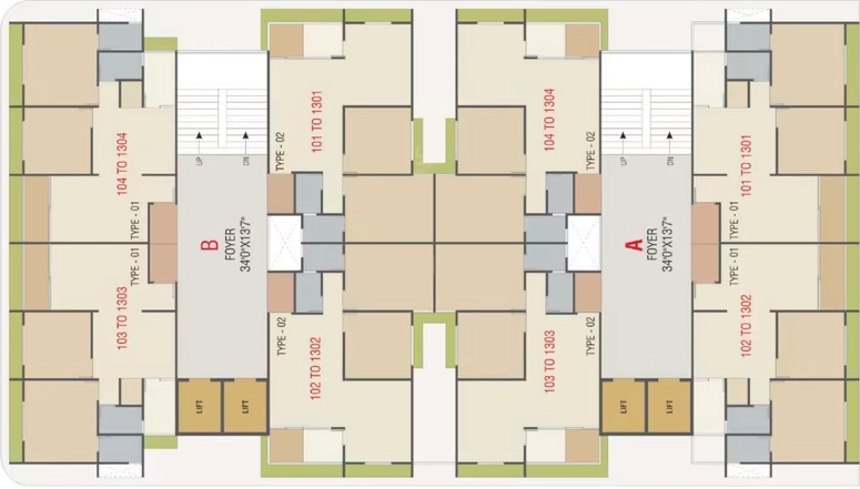 Floor Plan of New Nakshtra Platinum in Hanspura, Ahmedabad - Image 412498