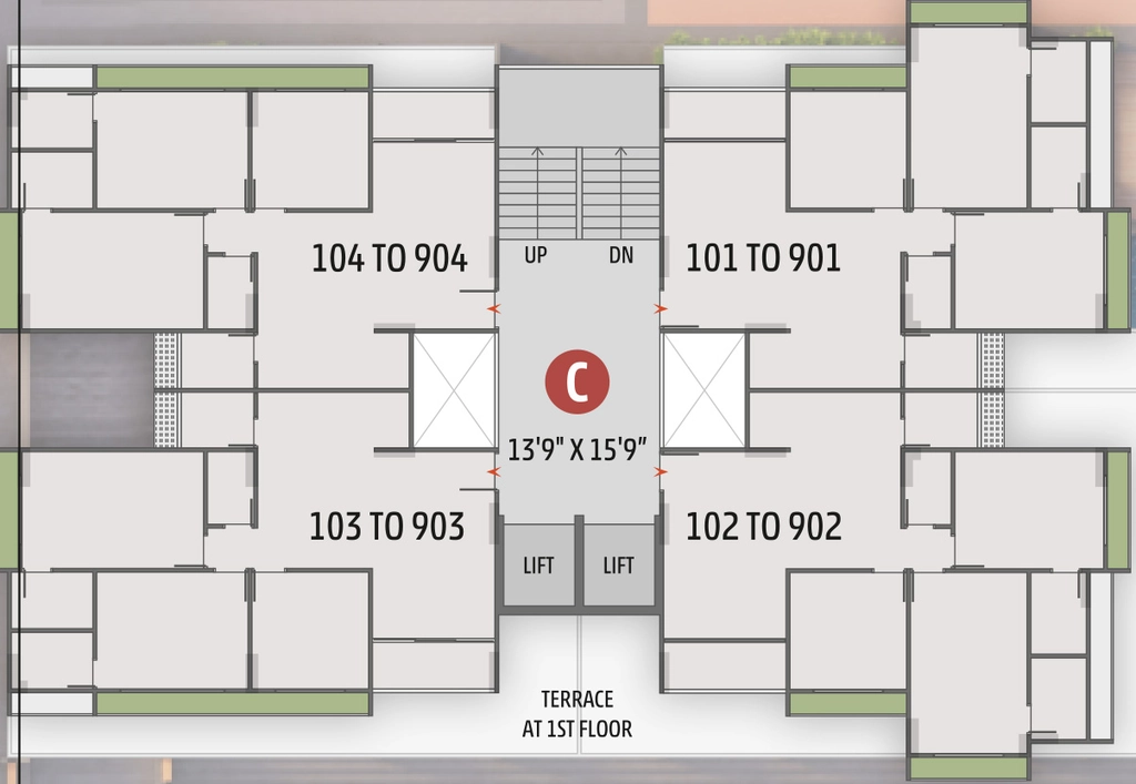 Floor Plan of Rhythm Aura in Bopal, Ahmedabad - Image 412535