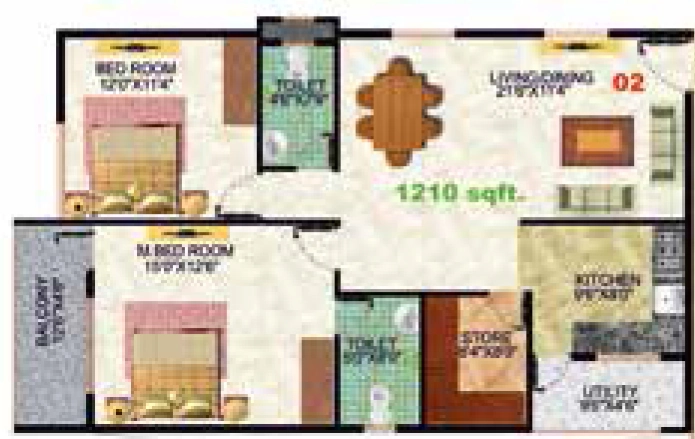 2 BHK Flat in Eternity Heritage in Hulimavu, Bangalore - Image 922277