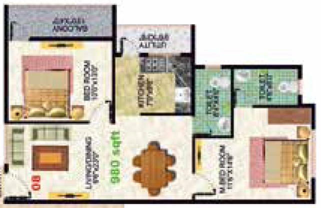 2 BHK Flat in Eternity Heritage in Hulimavu, Bangalore - Image 922275