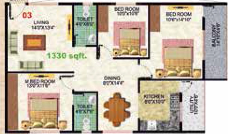 3 BHK Flat in Eternity Heritage in Hulimavu, Bangalore - Image 922279