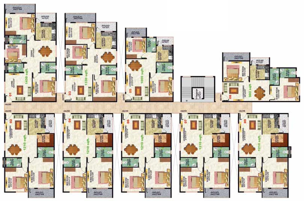 Floor Plan of Eternity Heritage in Hulimavu, Bangalore - Image 412539