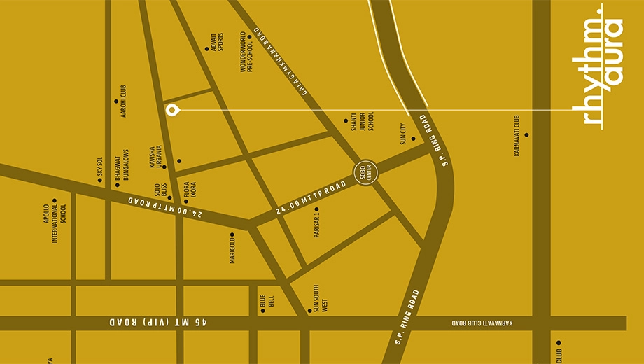 Location of Commercial Rhythm Aura in Bopal, Ahmedabad - Image 412545