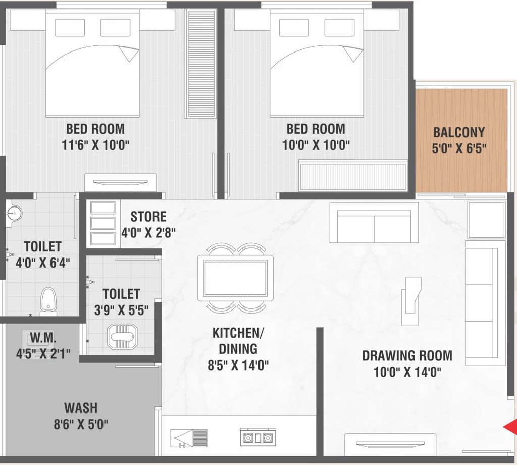 2 BHK Flat in RJ Sanskruti Heights in Lambha, Ahmedabad - Image 922290