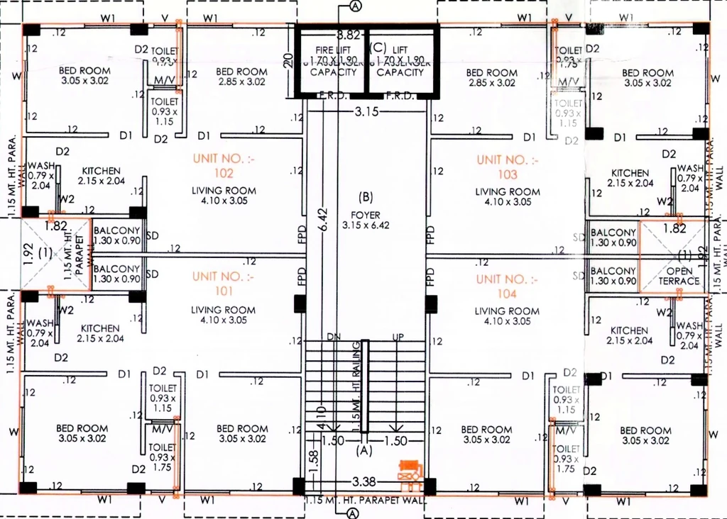 Floor Plan of Shree Ajnesh Appartment in Maninagar, Ahmedabad - Image 412572